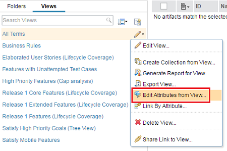 Editing a group of attributes in a view